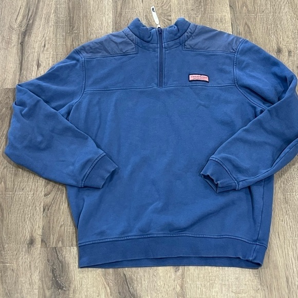 Vineyard Vines Medium Shep Shirt Quarter Zip Pullover Sweater Navy - Picture 1 of 6